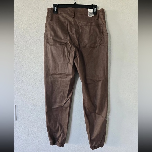 $68 New Black Tape Leather Ankle Pants Brown Women High Rise Size 30 Pockets - Picture 6 of 12